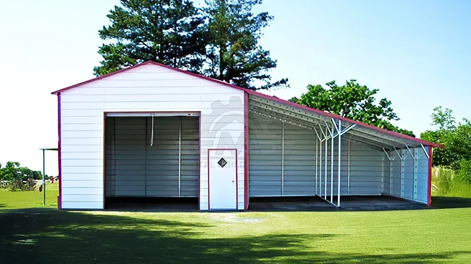 20′×20′×12′ Certified Building with Lean-Tos