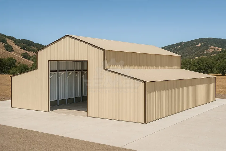 48′×60′×16′ Vertical Raised Center Barn