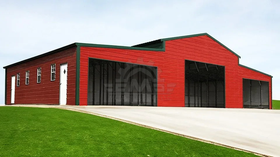 60′×30′×12′ Raised Center Barn